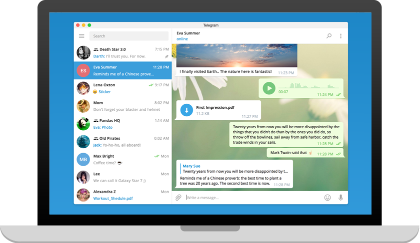 Telegram Desktop Interface